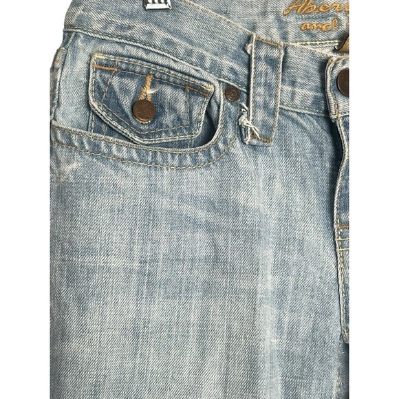 VTG Y2K Abercrombie And Fitch Womens Low Rise Boot Cut Denim Jeans Blue Size 0R - Picture 11 of 11
